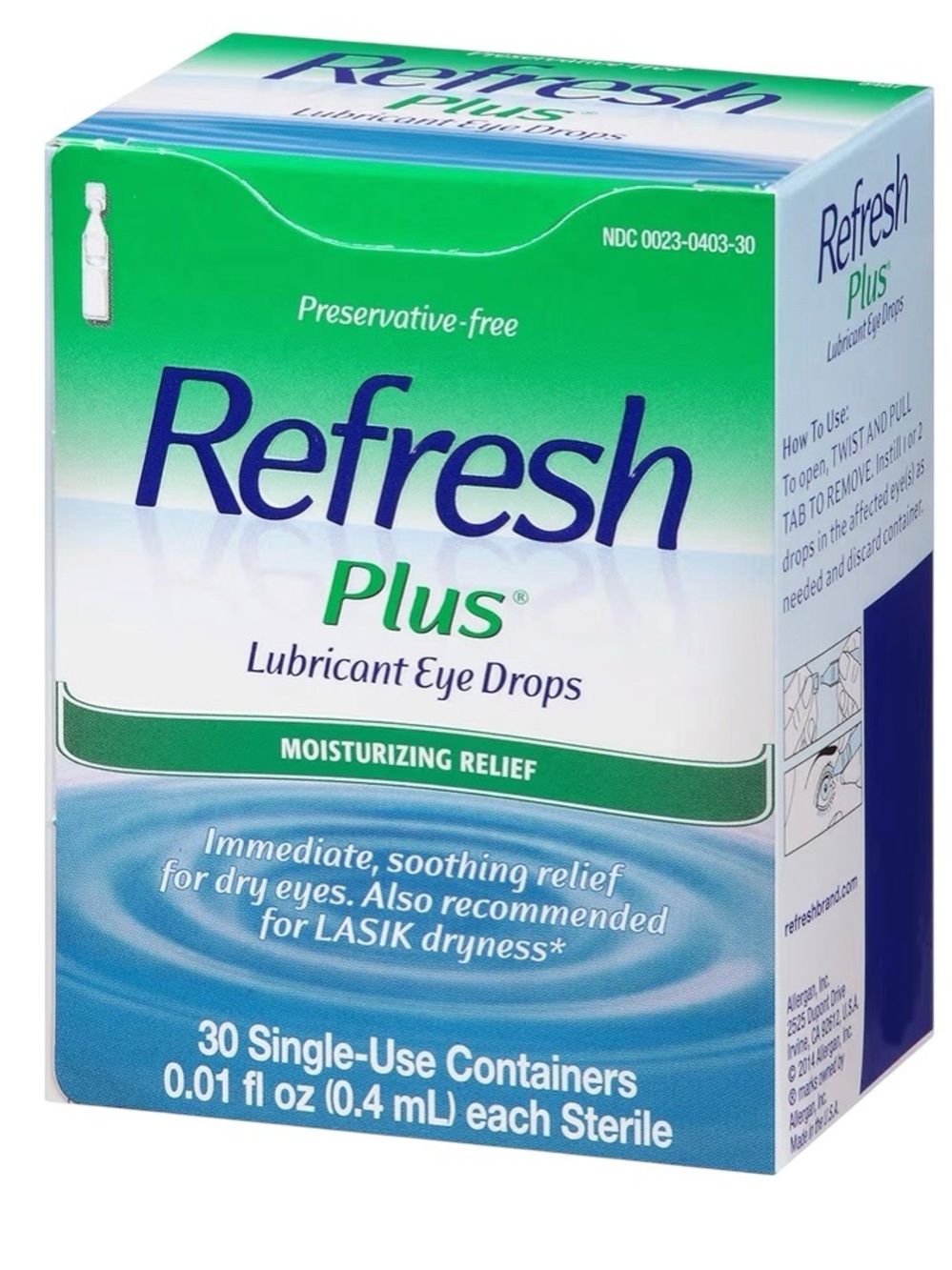 REFRESH Plus Lubricant Preservative Free Eye Drops - Pack of 30
